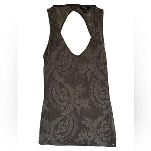 Guess Olive Green Sleeveless Tank with Textured Knit